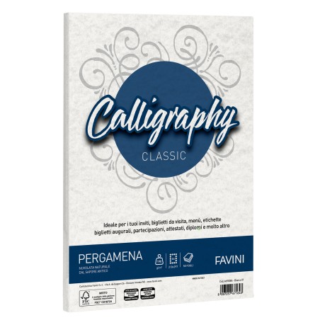 Carta Calligraphy pergamena A4 190 gr bianco 01 Favini conf. 50 fogli