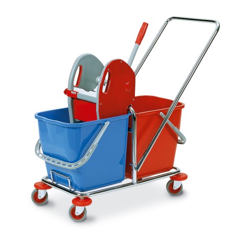 Carrello per pulizie Tucson 50 L 63 x 35 x 90 cm rosso/blu In Factory