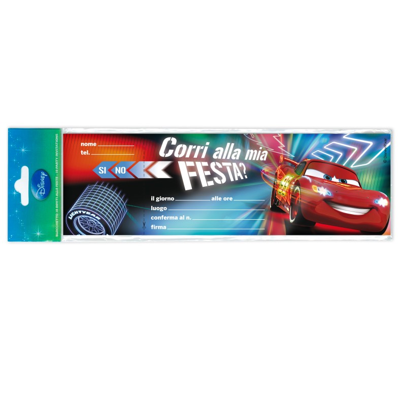 Blocchetto invito alla festa Cars 2 Disney Rex Sadoch conf. 10 inviti