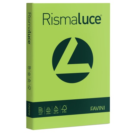 Carta Rismaluce A4 200 gr verde pistacchio 54 Favini conf. 125 fogli