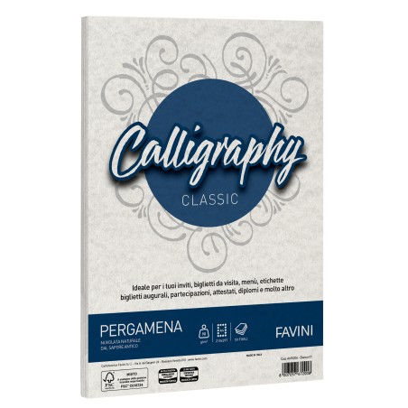 Carta Calligraphy Pergamena A4 90 gr bianco 01 Favini conf. 50 fogli