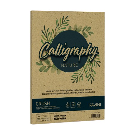 Carta Calligraphy Nature A4 250 gr verde oliva Favini conf. 50 fogli