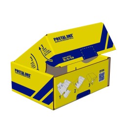 Scatola spedizioni Postal Box® S 26 x 19 x 10 cm giallo/blu Blasetti