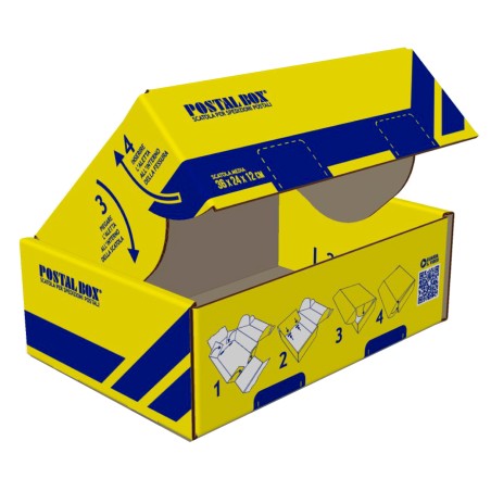 Scatola spedizioni Postal Box® M 34 x 24 x 12 cm giallo/blu Blasetti