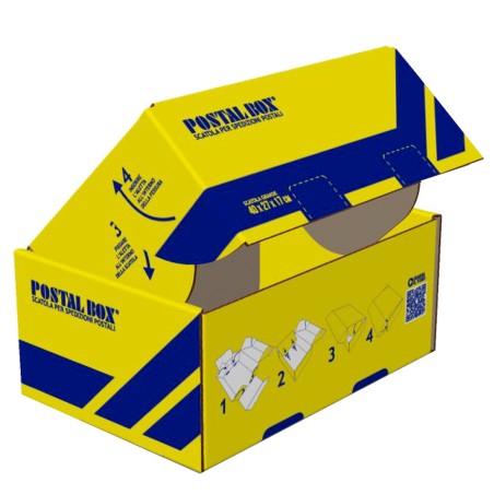 Scatola spedizioni Postal Box® L 40 x 27 x 17 cm giallo/blu Blasetti