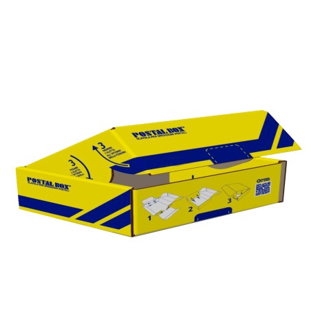 Scatola spedizioni Postal Box® XS 34 x 24 x 6 cm giallo/blu Blasetti