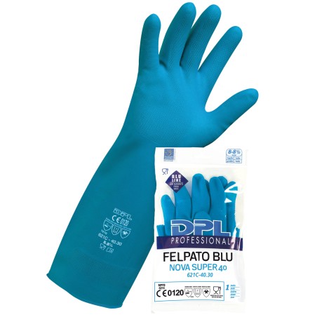 Guanti alimentari MPFB411 in lattice felpato taglia XL blu Icoguanti