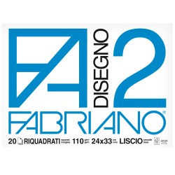 Blocco F2 24x33cm 20 fogli 110gr liscio squadrato 4 angoli Fabriano