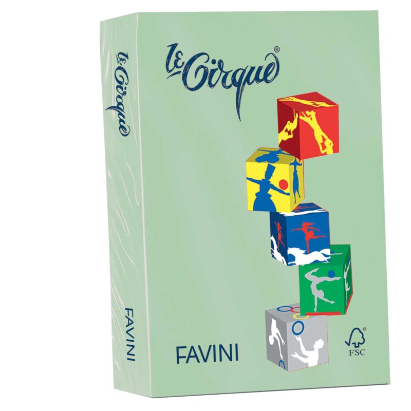 Carta Le Cirque A4 160 gr verde pastello 107 Favini conf. 250 fogli