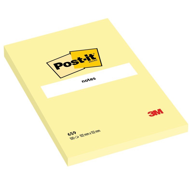 Blocco foglietti 659 102 x 152 mm giallo Canary™ 100 fogli Post it®