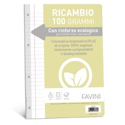 Ricambi c/rinforzo ecologico A4 100gr 40 fg 1 rigo c/margine Favini