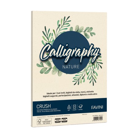 Carta Calligraphy Nature Crush A4 200 gr alga Favini conf. 50 fogli