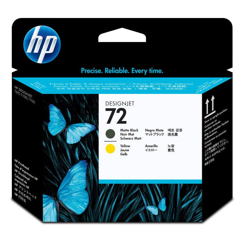 Hp Testina di stampa originale 72 Nero opaco / Giallo C9384A 69 pag