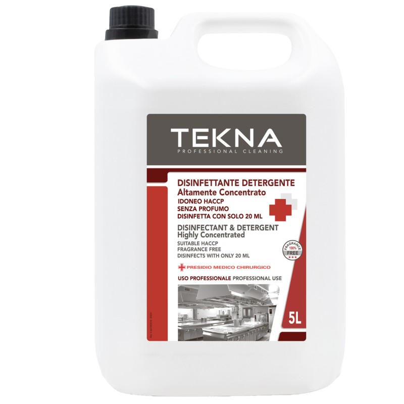 Disinfettante detergente per superfici super concentrato 5 lt Tekna