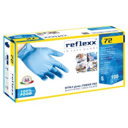 Guanti in nitrile foodline R72 tg S azzurro Reflexx conf. 100 pezzi