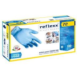 Guanti in nitrile foodline R72 tg M azzurro Reflexx conf. 100 pezzi