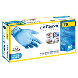 Guanti in nitrile foodline R72 tg L azzurro Reflexx conf. 100 pezzi