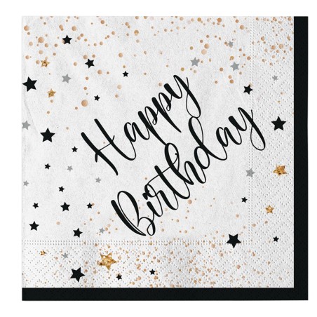 Tovagliolo Happy Birthday 33 x 33 cm carta Big Party conf. 20 pezzi