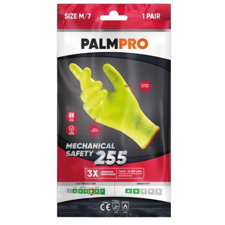 Guanti mechanical Safety Palmpro 255 taglia L giallo fluo Icoguanti