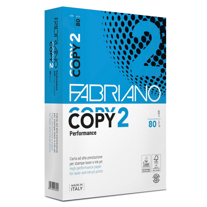 Carta Copy 2 B4 257 x 364 mm 80 gr bianco Fabriano conf. 500 fogli