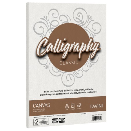 Carta Calligraphy Canvas A4 100 gr bianco 01 Favini conf. 50 fogli