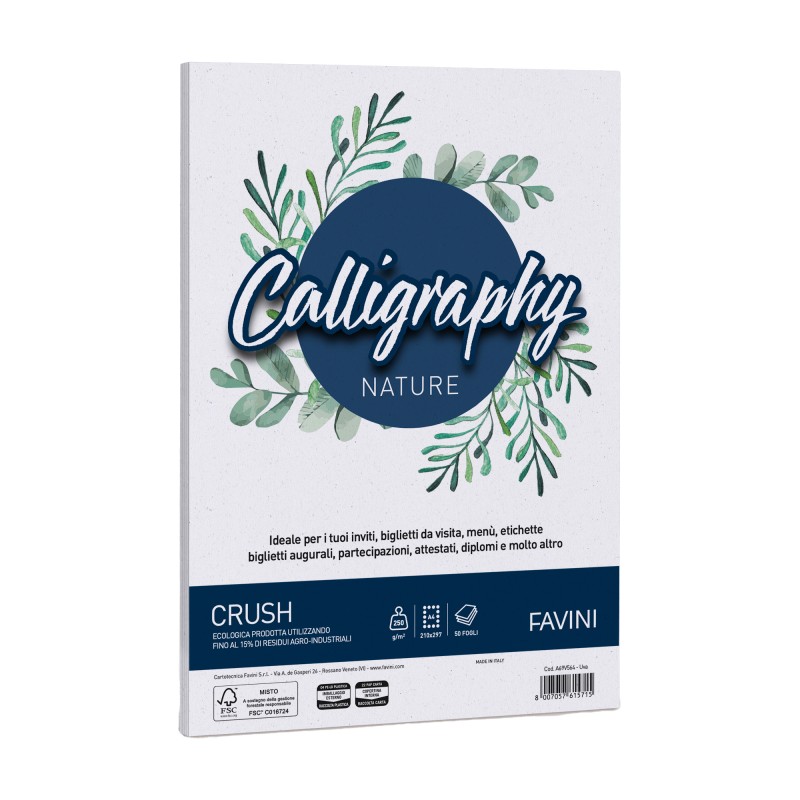 Carta Calligraphy Nature Crush A4 250 gr uva Favini conf. 50 fogli