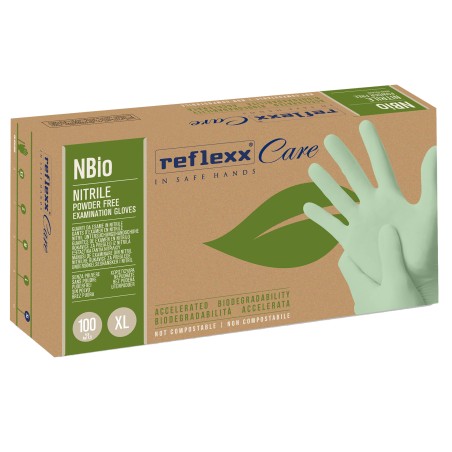 Guanti in nitrile bio tg XL verde pastello Reflexx conf. 100 pezzi