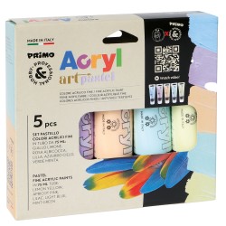 Colori Acryl 75 ml colori pastel assortiti Primo astuccio 5 colori