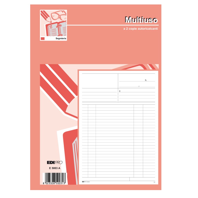 Blocco multiuso bianco 50/50 fogli autoricalcanti 31 x 21cm Edipro