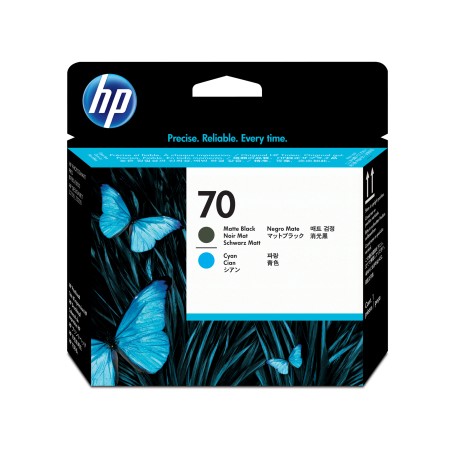 Hp Testina di stampa originale 70 Nero opaco / Ciano C9404A 130ml