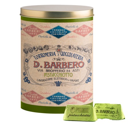 Gianduiotti in scatola di metallo gusto pistacchio 150 gr Barbero