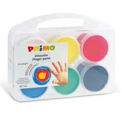 Ditacolor colori a dita 100ml c/pennello Primo valigetta 6 colori