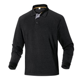 Polo a maniche lunghe Turino 100% cotone taglia XL nero Deltaplus