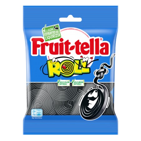 Caramella gommosa liquirizia roll formato pocket 90 gr FruitTella