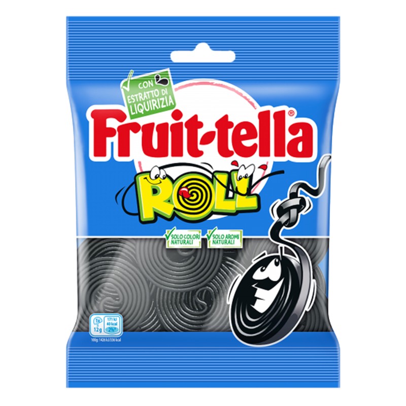 Caramella gommosa liquirizia roll formato pocket 90 gr FruitTella