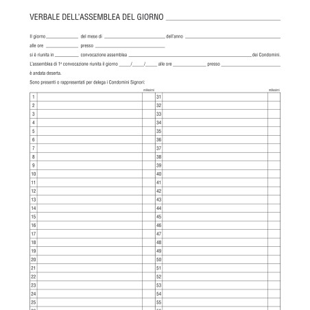 Registro verbali assemblea condominio 31 x 24