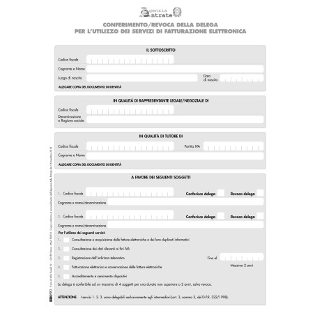 Modulo per conferimento revoca fatt. elettronica 29