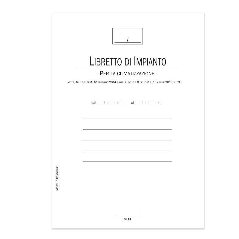 Libretto impianti climatizzazione 44 pag DU319300000 Data Ufficio