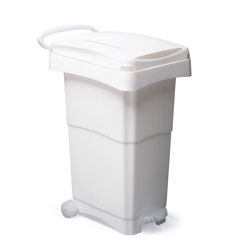 Bidone mobile a pedale 40x65x81 cm 80 L PPL bianco Mobil Plastic