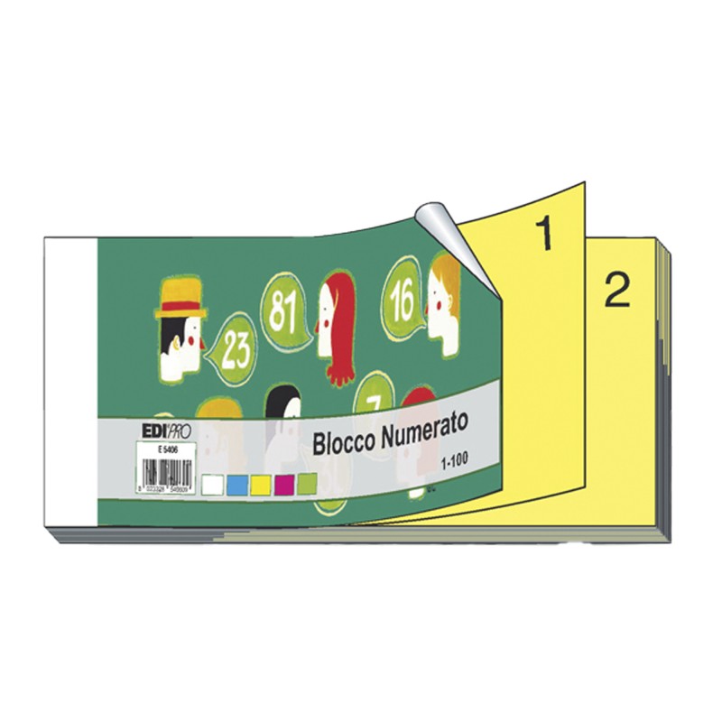 Blocco numerato 1/100 matrice+figlia monocolore 13 x 6 cm Edipro