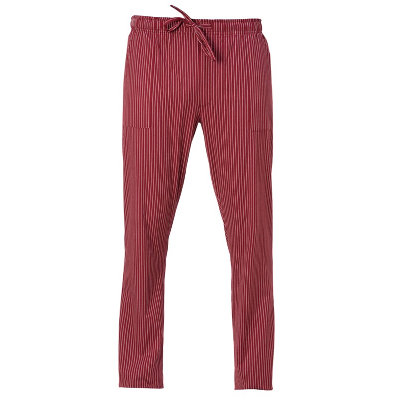 Pantalone cuoco Enrico unisex taglia L gessato bordeaux Giblor's