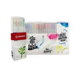 Pennarelli Pen 68 Brush colori assortiti Stabilo rotolo 18 pezzi