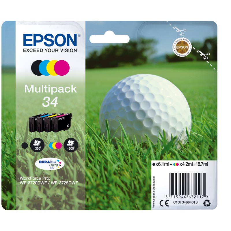 Epson Cartuccia ink 34 C/M/Y/K C13T34664010 C/M/Y 4