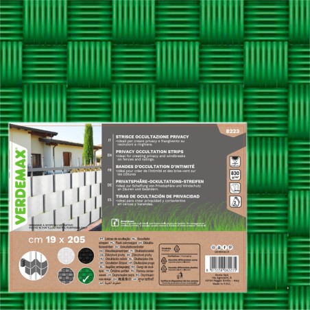 Striscia di occultazione privacy 19 x 205 cm PVC verde Verdemax