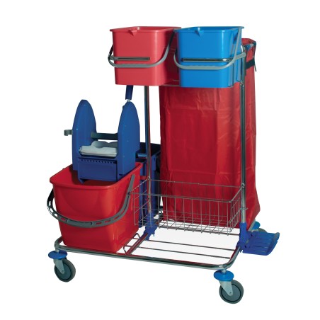 Carrello per pulizie Star 2 cromato 48 L 82 x 71 x 105 cm Taxon