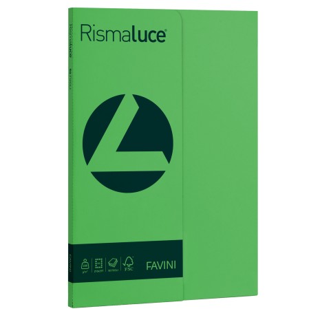 Carta Rismaluce Small A4 200 gr verde 60 Favini conf. 50 fogli