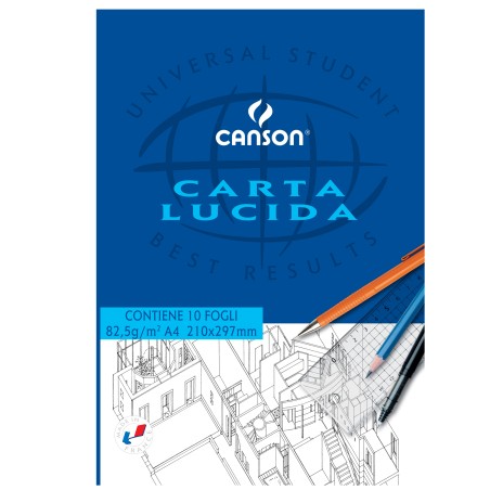 Blocco carta lucida 210x297mm 10 fogli 80gr uso manuale Canson