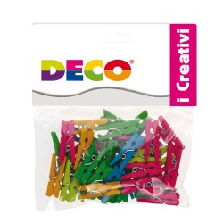 Mollettine mini in legno colori neon 25 mm Deco conf. 45 pezzi