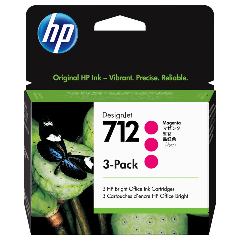 Hp Conf. 3 Cartucce ink originale 712 Magenta 3ED78A 29 ml cad