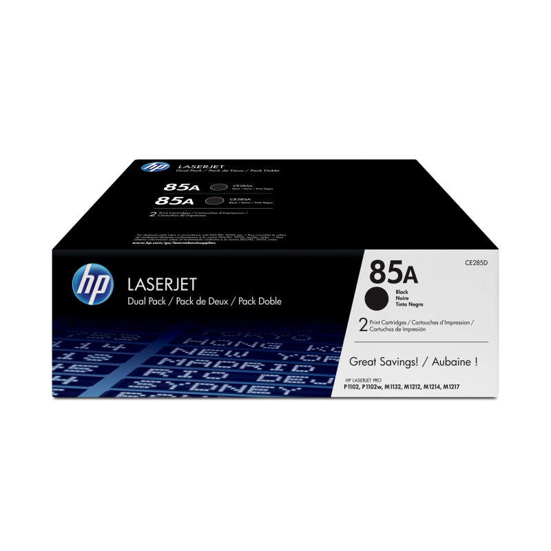 Hp Confezione 2 Toner originali 85A Nero CE285AD 1.600 pag/cad